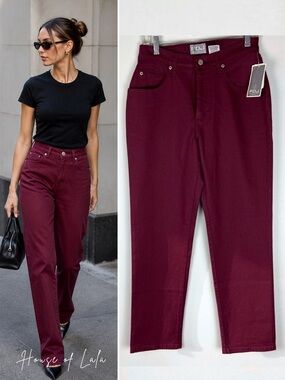 NWT Burgundy High-Waisted 90s Minimalist Pants – Straight Leg Tailored Fit Sz 6